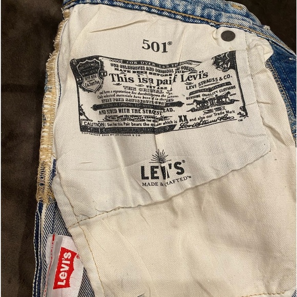 LEVI’S 501  ORIGINAL CROPPED WOMEN'S JEANS selvedge LMC snow diamond size 27/26 - Picture 4 of 13